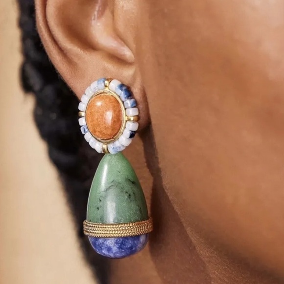 🎅🏻 SOLD OUT! STELLA & DOT SAMANTHA CONVERTIBLE STATEMENT EARRINGS RETAIL $64 NIB - Picture 4 of 7